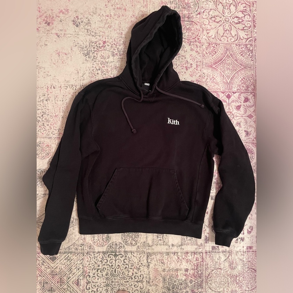 Kith Black Embroidered Cotton Hoodie M